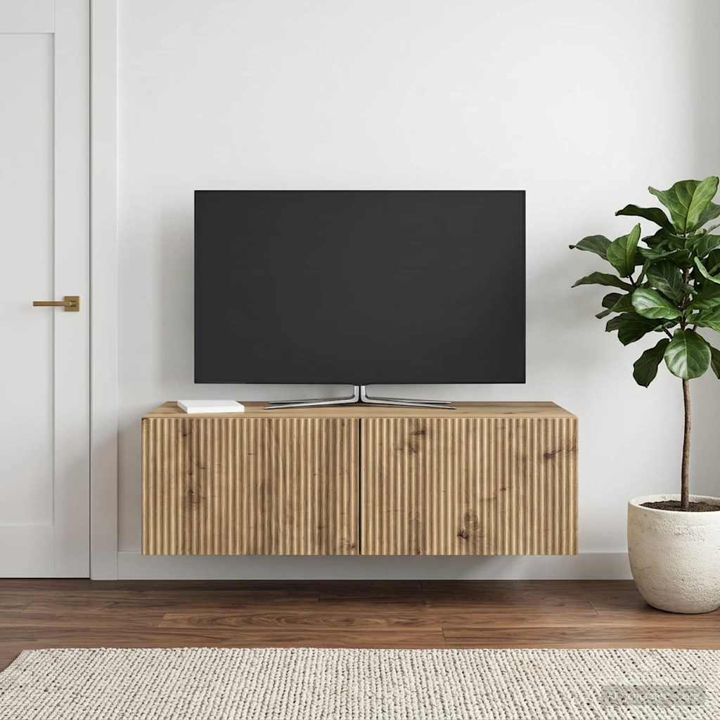 Wandbeugel TV-kast Artisanaal eiken 98 x 41 x 30 cm