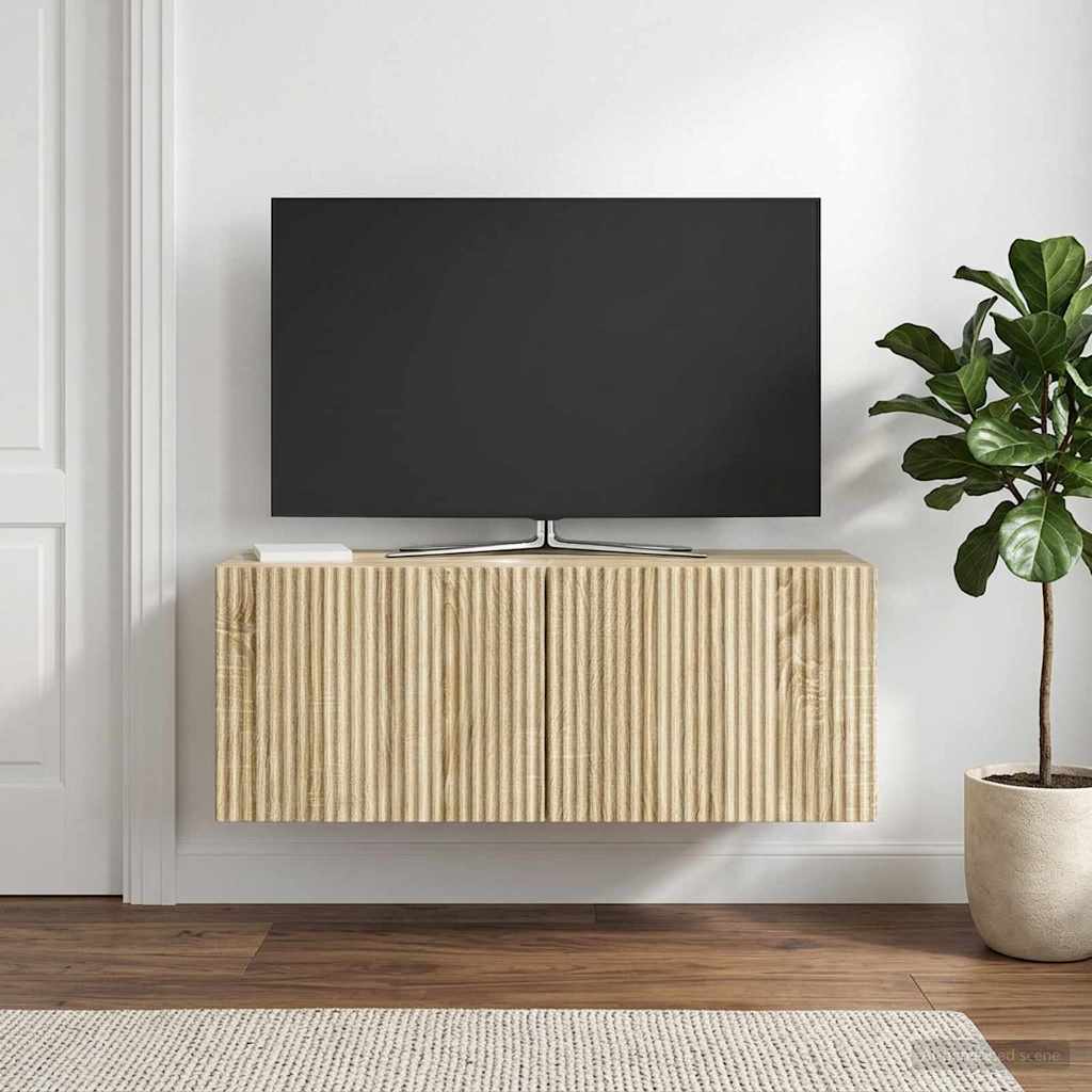 Wandbeugel TV-kast Sonoma Eiken 78,5 x 31 x 30 cm Bewerkt hout