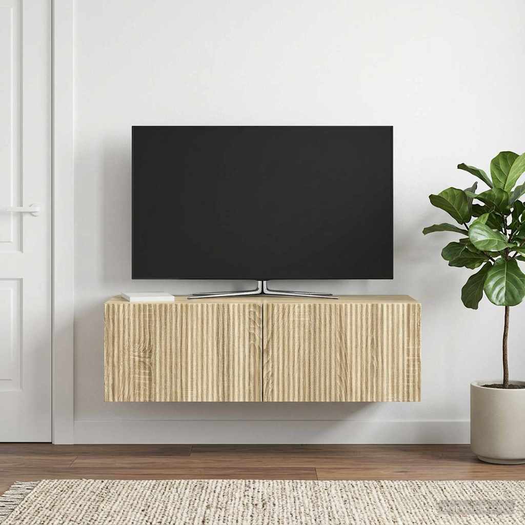 Wandbeugel TV-kast Sonoma Eiken 98 x 31 x 30 cm Bewerkt hout