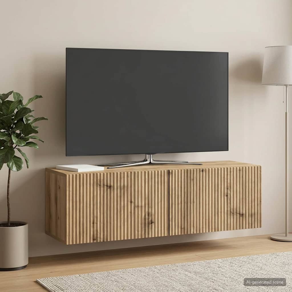Wandbeugel TV-kast Artisanaal eiken 98 x 31 x 30 cm