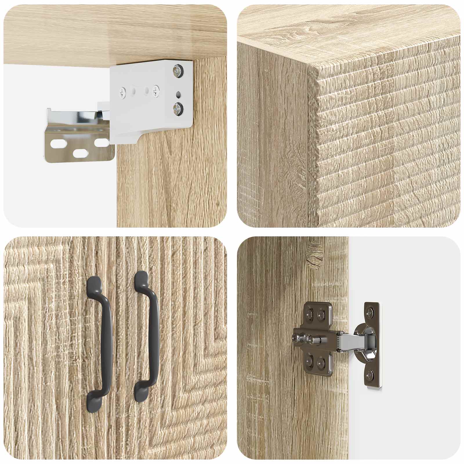 Wandkast Sonoma Eiken 66 x 34,5 x 90 cm Bewerkt hout – afbeelding 7