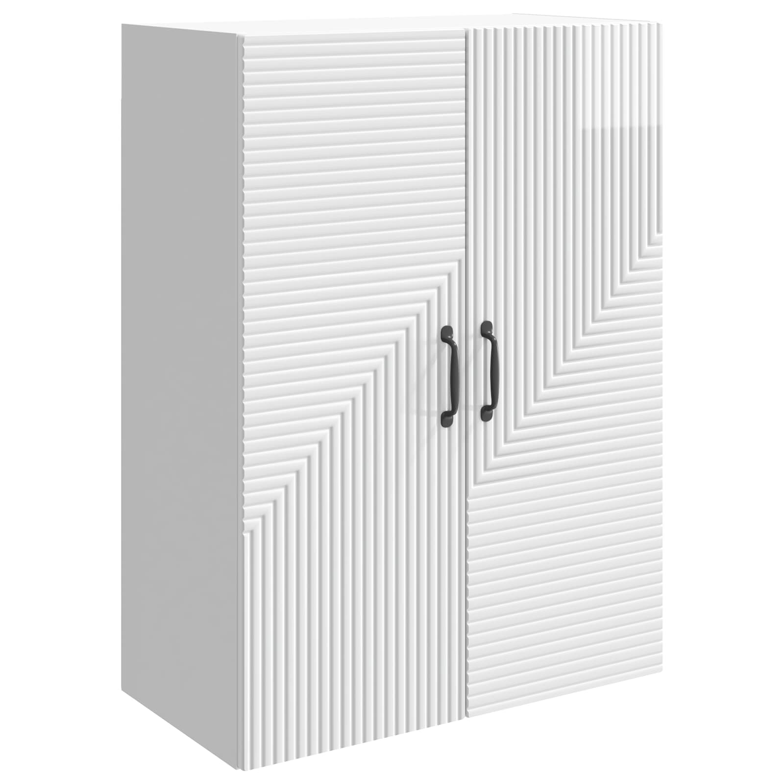 Wandkast Hoogglans Wit 66 x 34,5 x 90 cm Bewerkt hout – afbeelding 2
