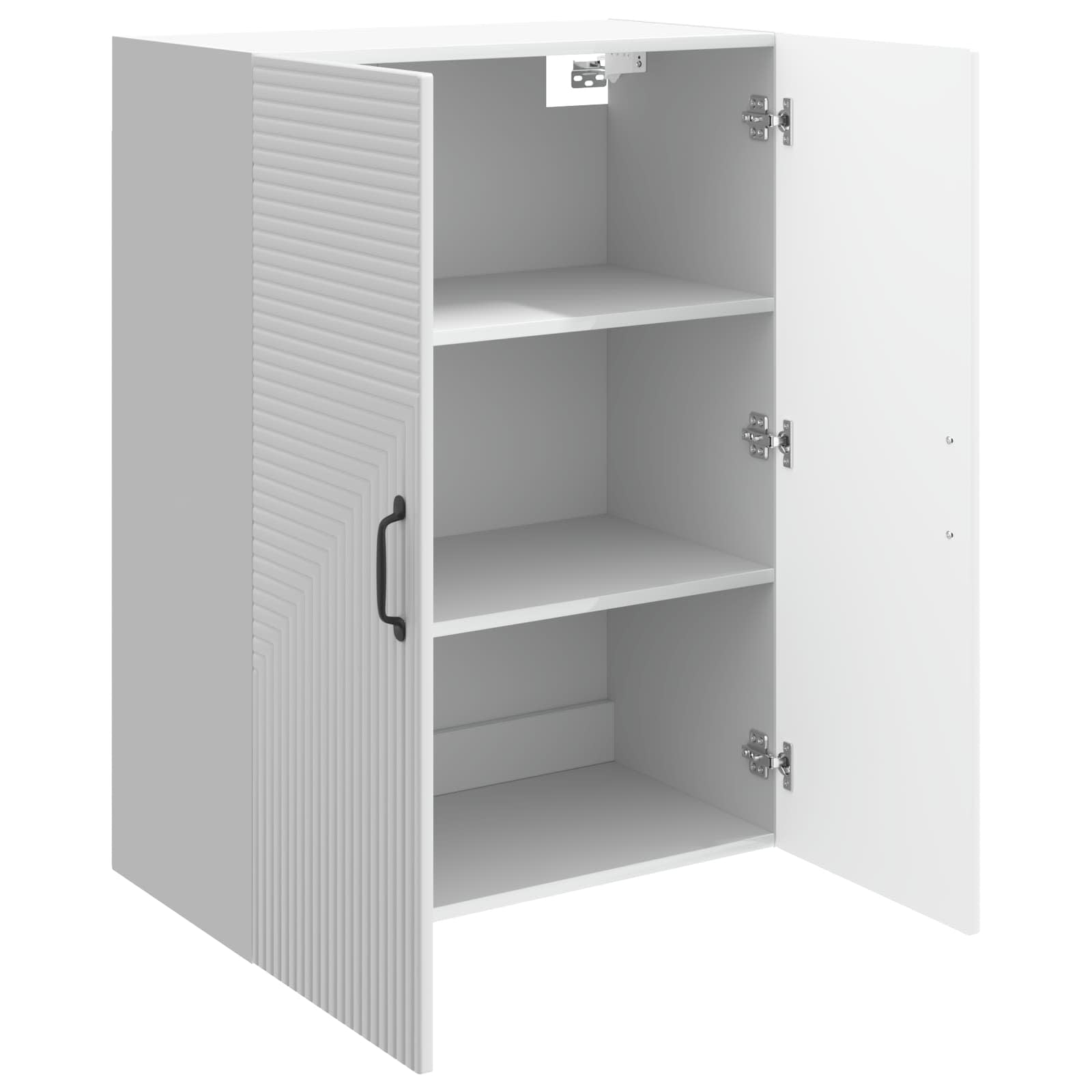 Wandkast Hoogglans Wit 66 x 34,5 x 90 cm Bewerkt hout – afbeelding 3
