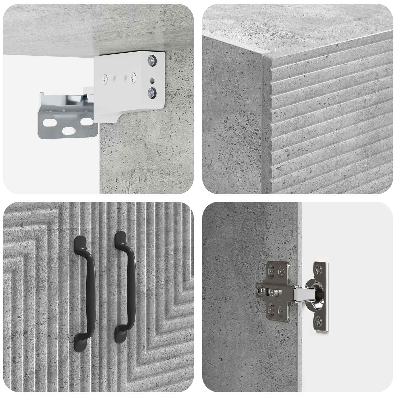 Wandkast Betongrijs 59 x 31 x 60 cm Bewerkt hout – afbeelding 7