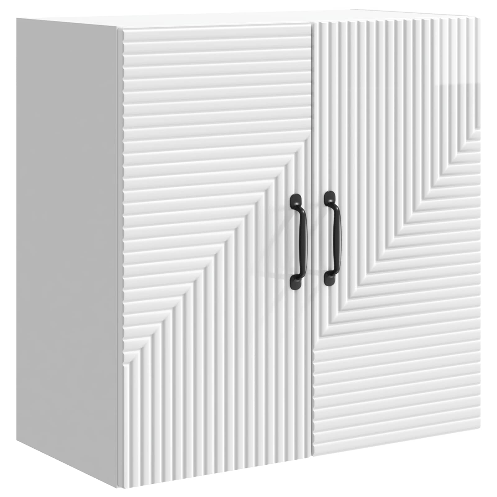 Wandkast Hoogglans Wit 59 x 31 x 60 cm Bewerkt hout – afbeelding 2