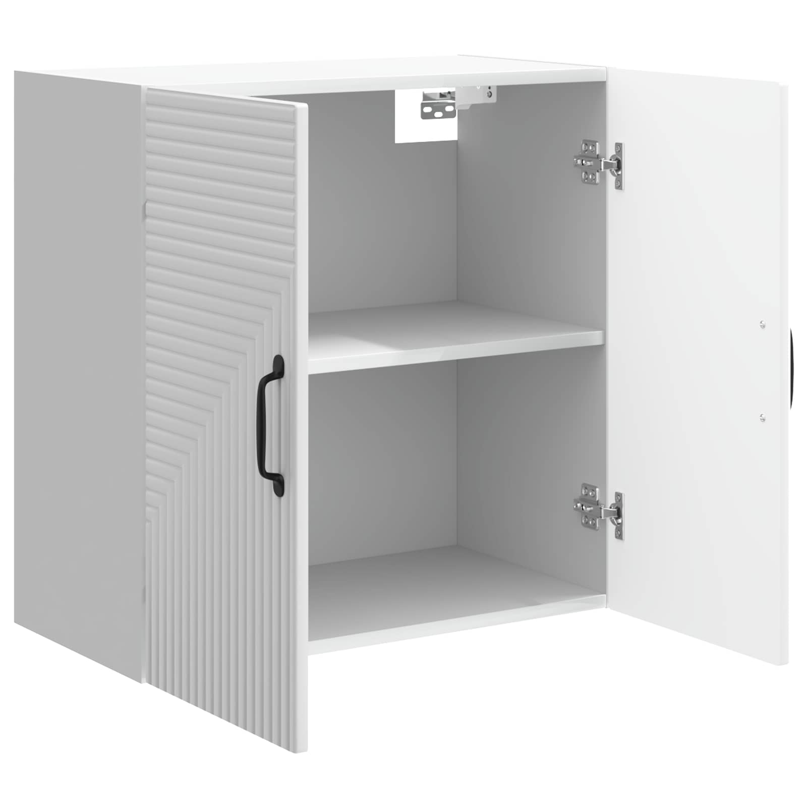Wandkast Hoogglans Wit 59 x 31 x 60 cm Bewerkt hout – afbeelding 3