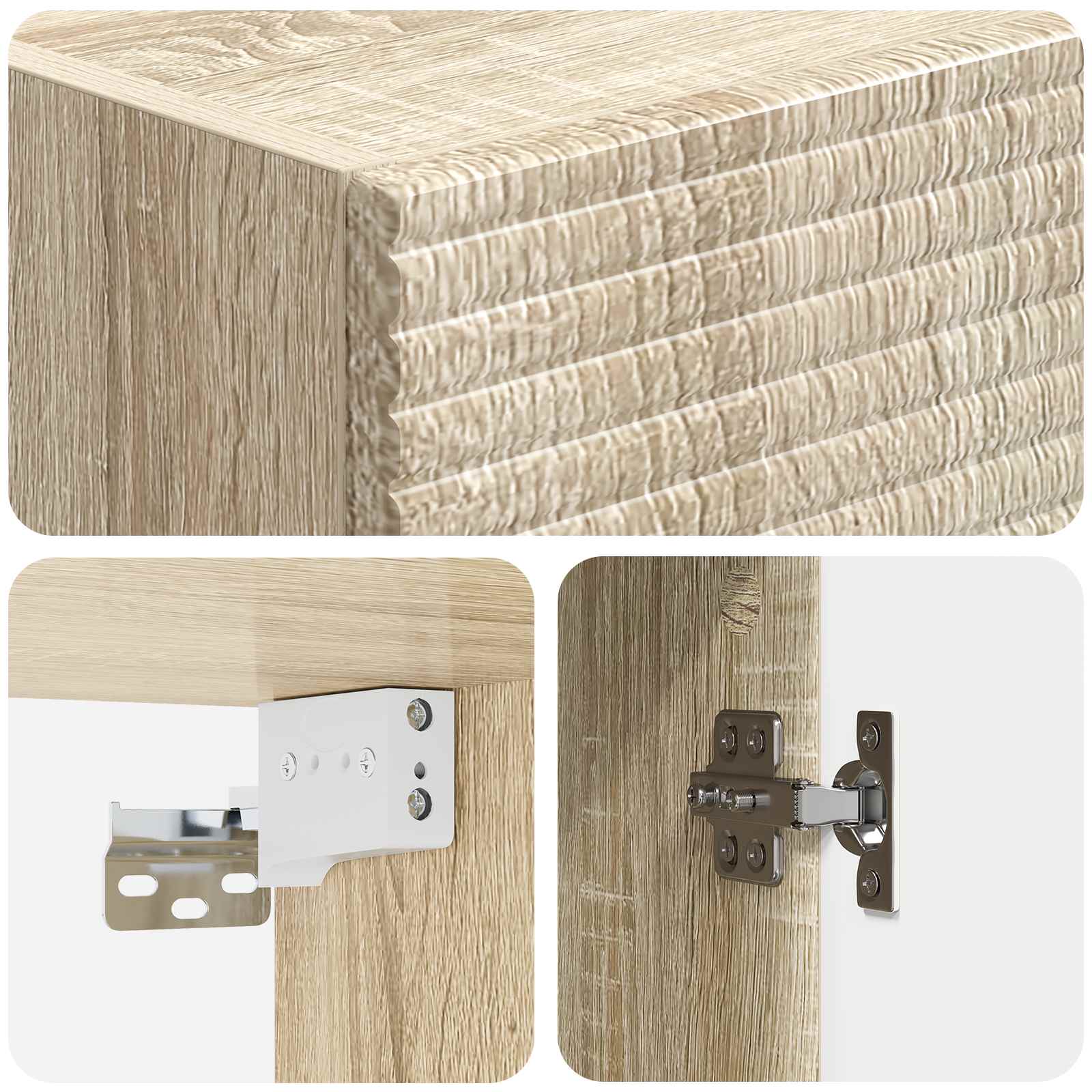 Wandkast Sonoma Eiken 33 x 34,5 x 90 cm Bewerkt hout – afbeelding 7
