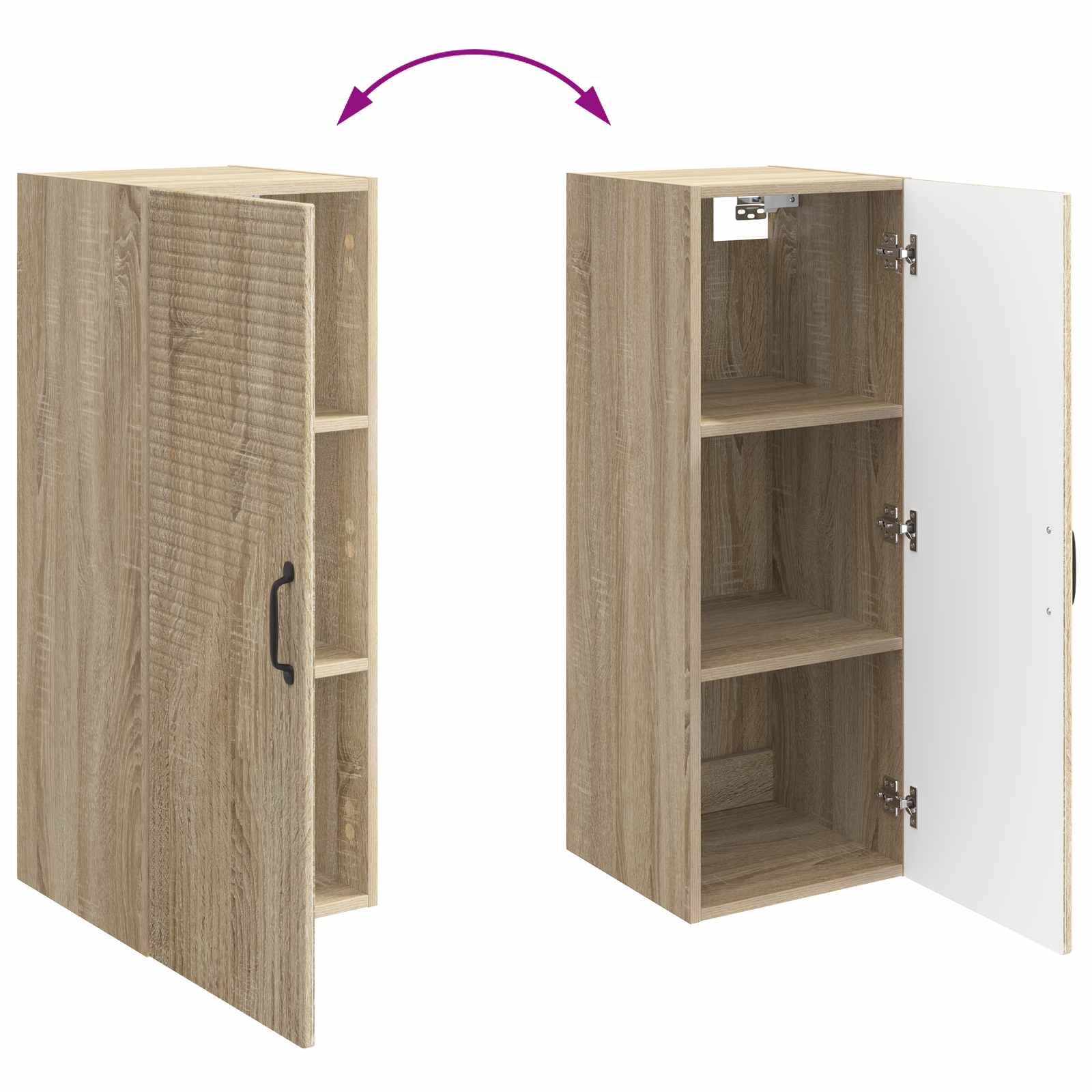 Wandkast Sonoma Eiken 33 x 34,5 x 90 cm Bewerkt hout – afbeelding 8