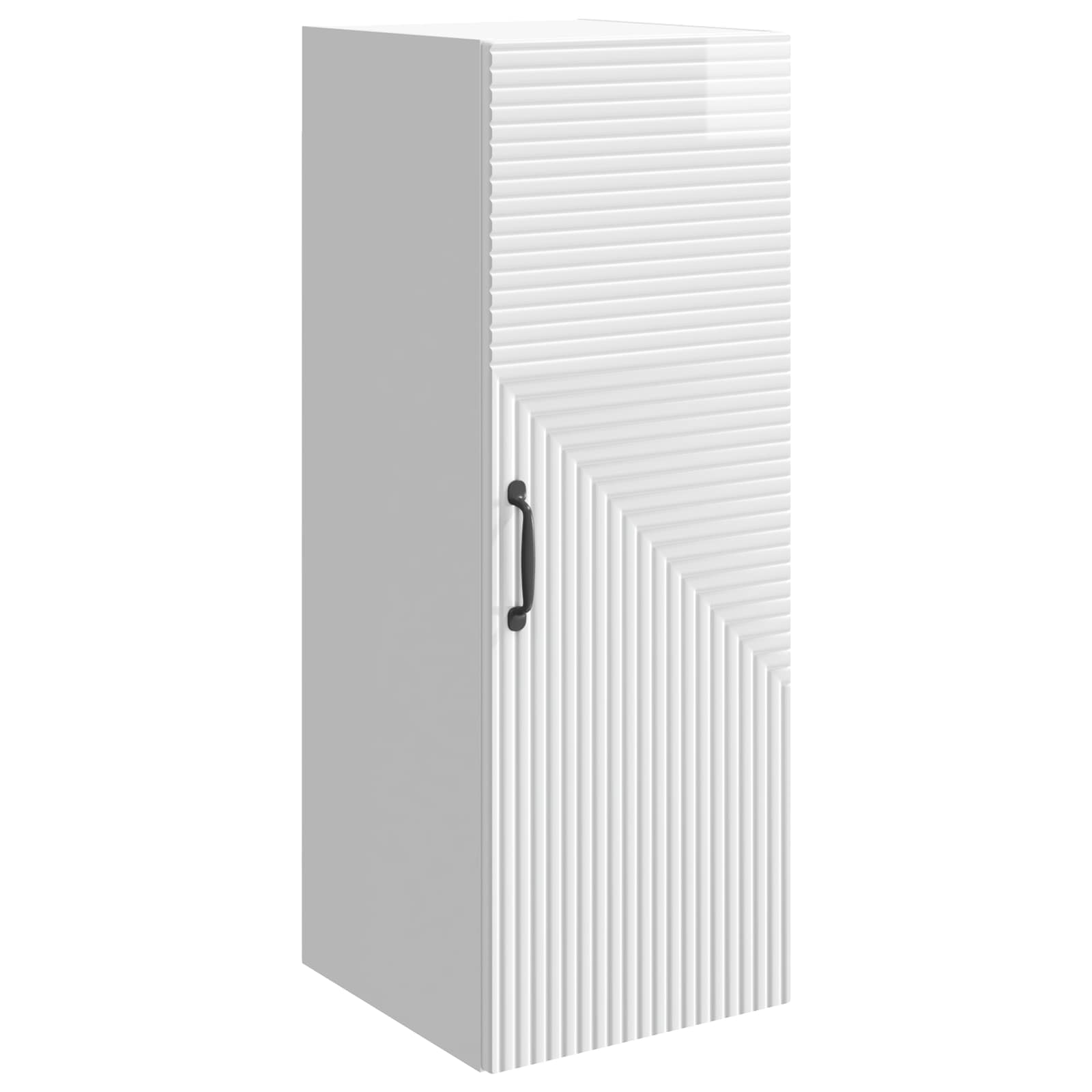Wandkast Hoogglans Wit 33 x 34,5 x 90 cm Bewerkt hout – afbeelding 2