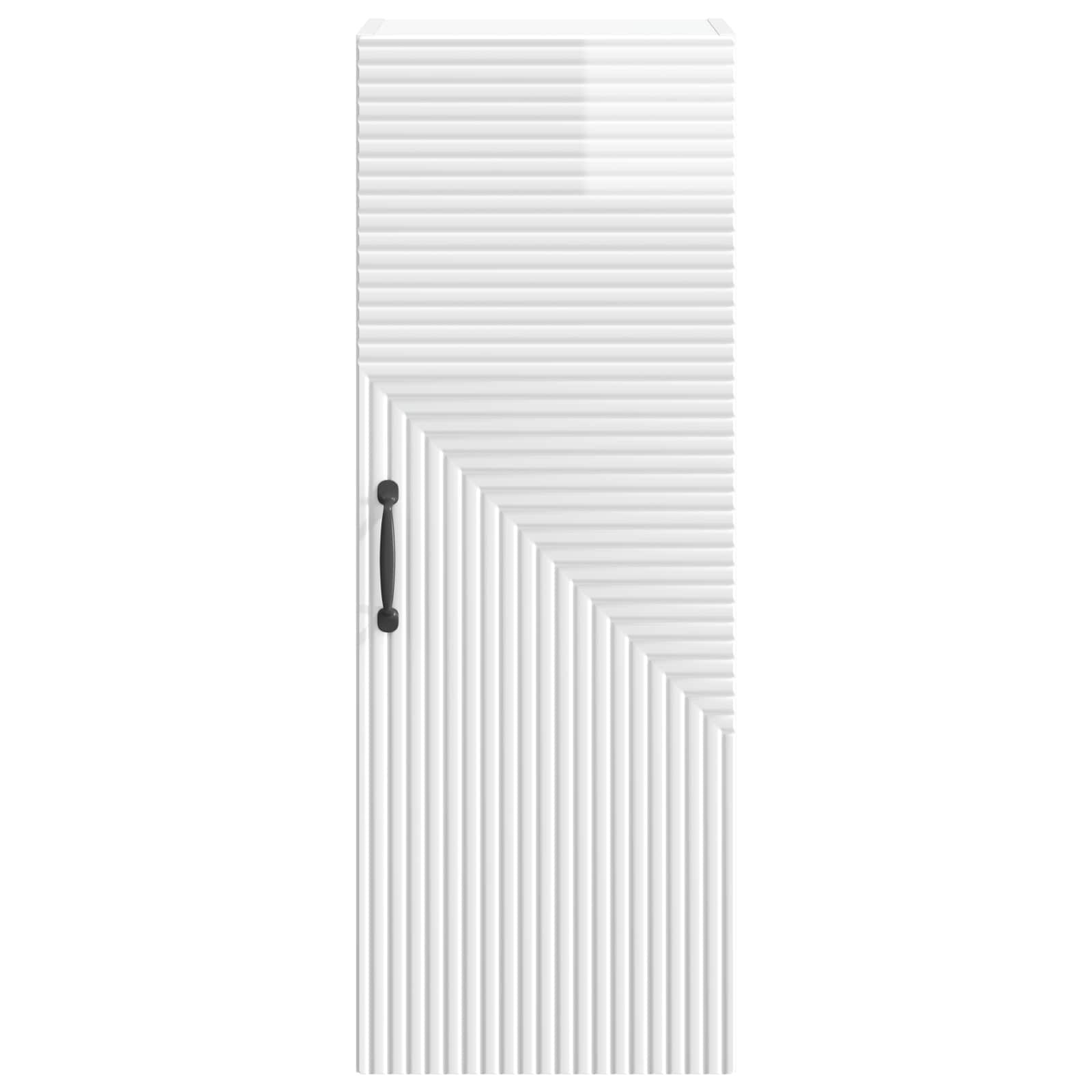 Wandkast Hoogglans Wit 33 x 34,5 x 90 cm Bewerkt hout – afbeelding 4