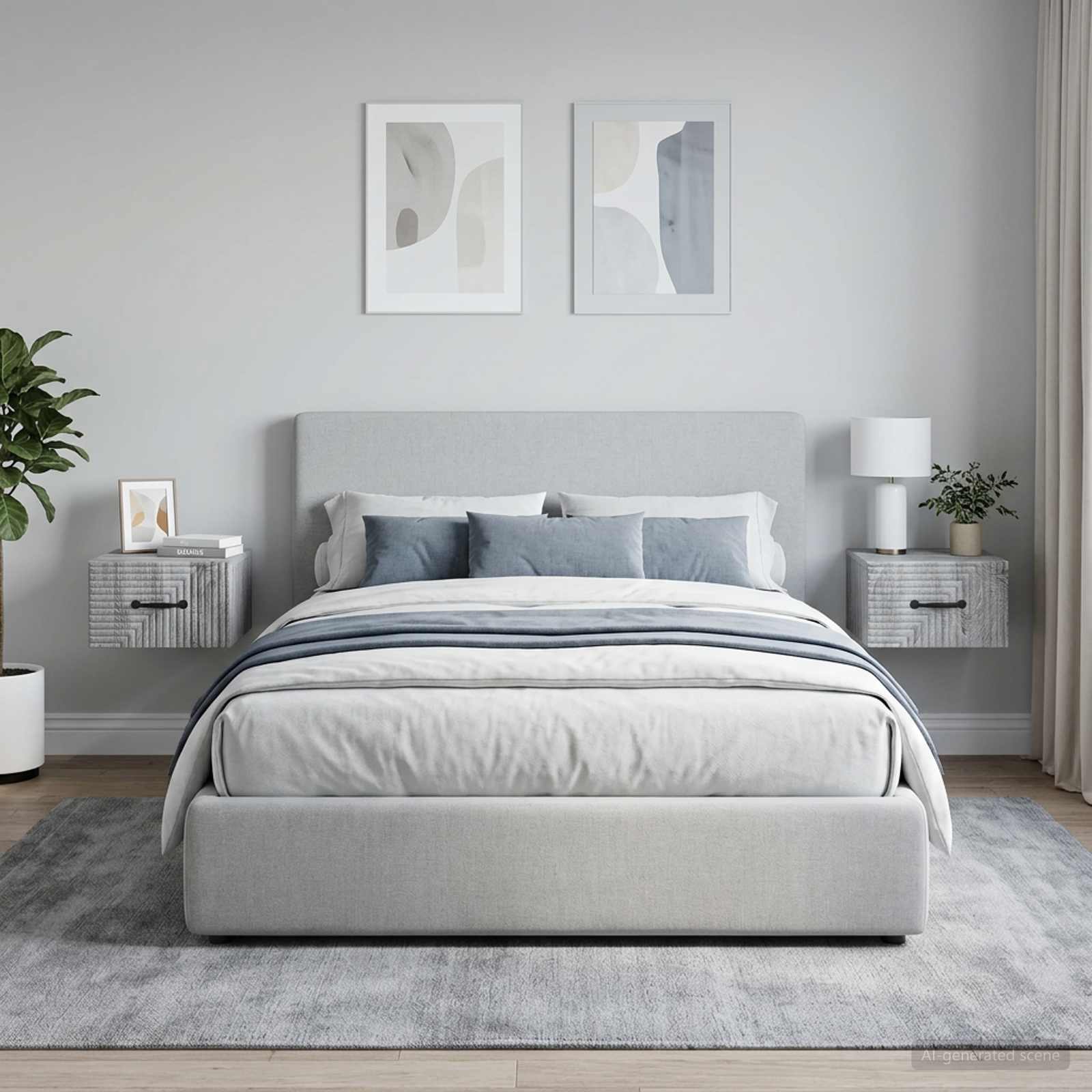 Wandbeugel Bedkast 2 pcs Grijs sonoma 34,5 x 33 x 20 cm