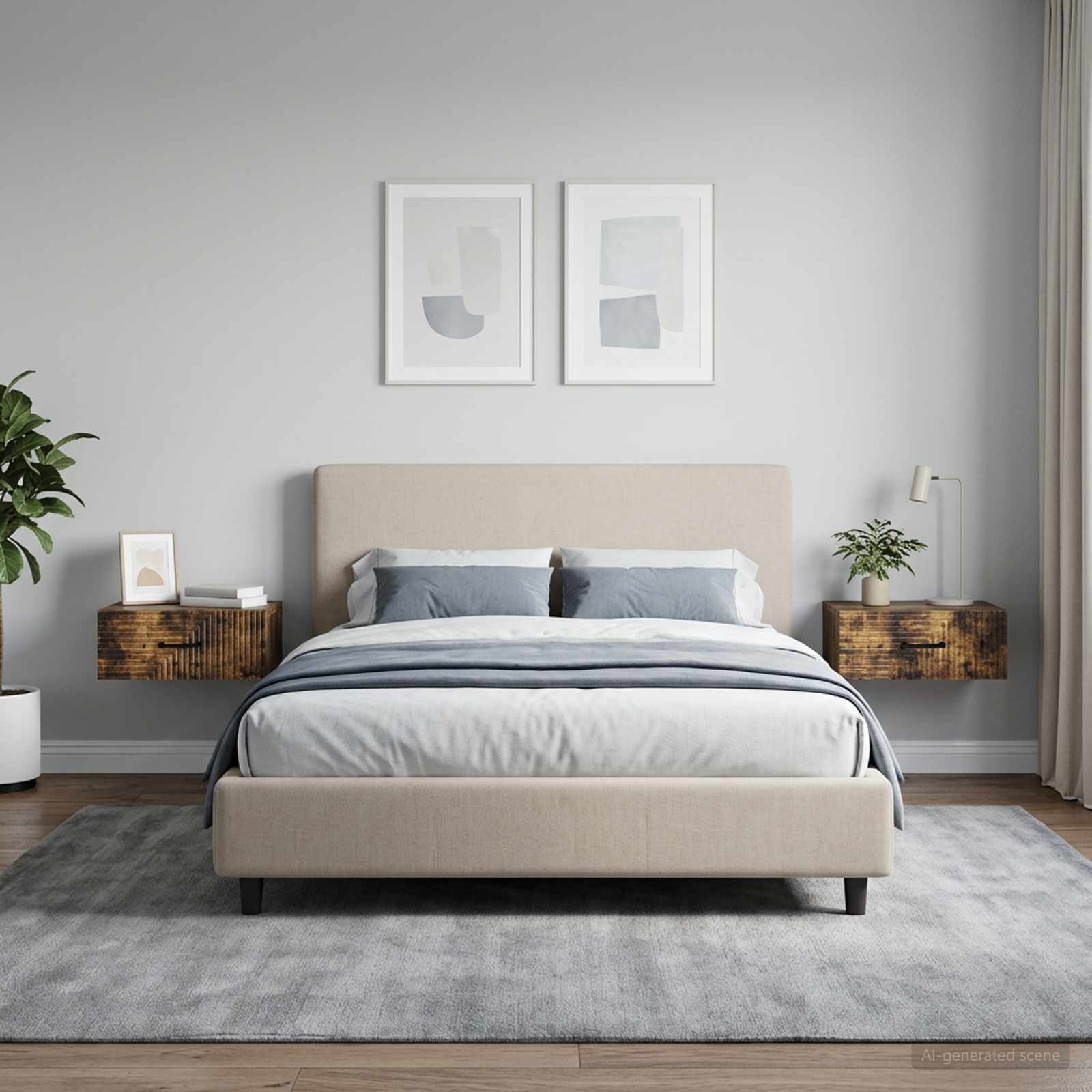 Wandbeugel Bedkast 2 pcs Gerookt eiken 49 x 34,5 x 20 cm