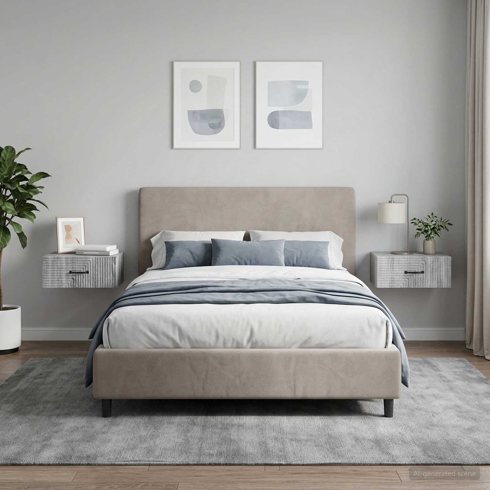 Wandbeugel Bedkast 2 pcs Grijs sonoma 49 x 34,5 x 20 cm