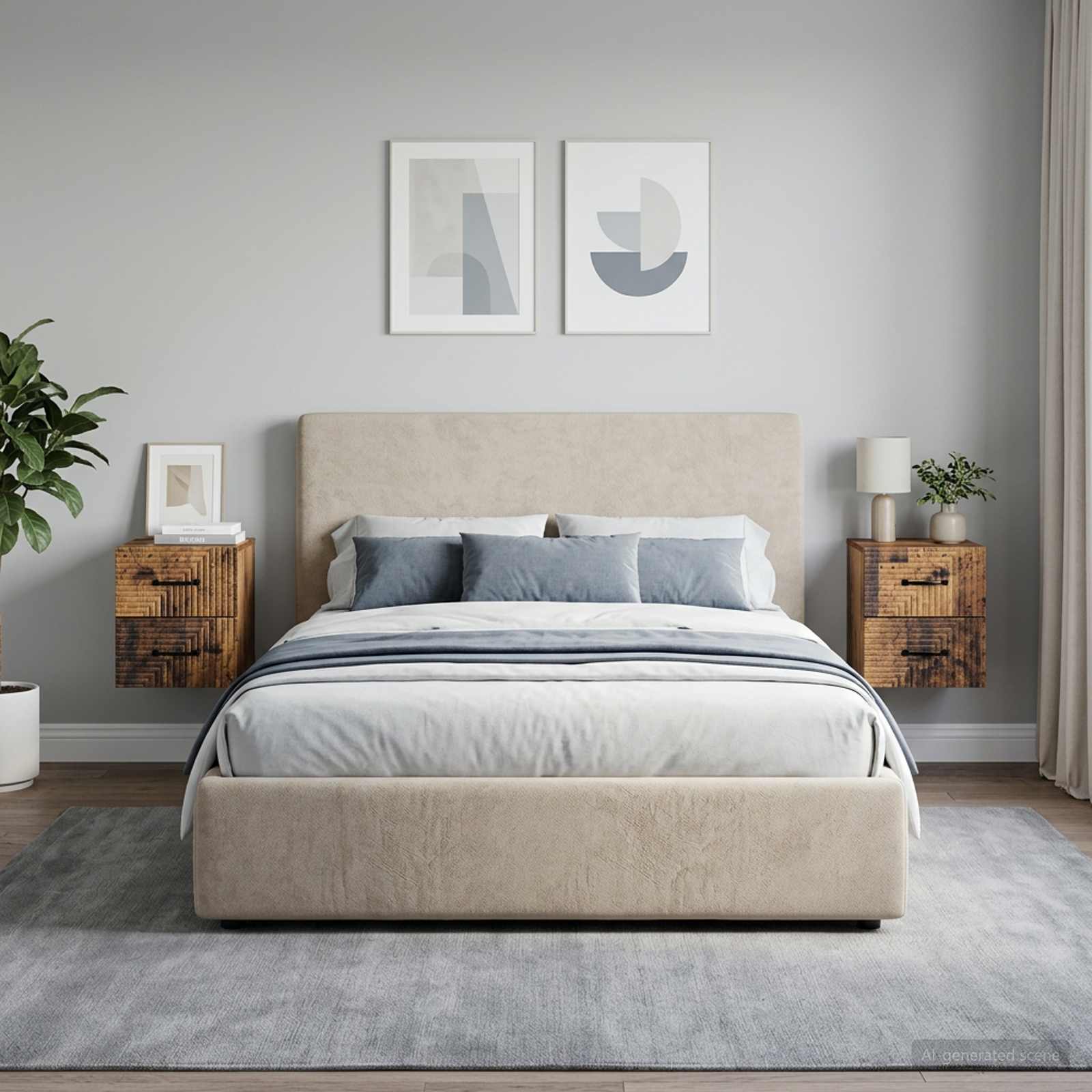 Wandbeugel Bedkast met lade 2 pcs Oud hout 34,5 x 33 x 40 cm