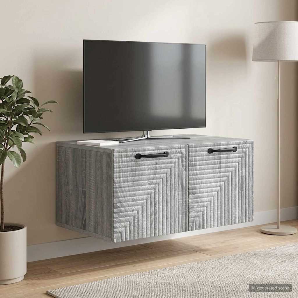 Wandbeugel TV-kast Grijs sonoma 59,5 x 41 x 30 cm Bewerkt hout – afbeelding 1