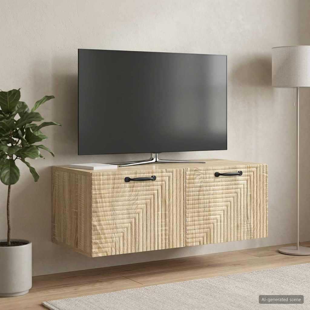 Wandbeugel TV-kast Sonoma Eiken 78,5 x 41 x 30 cm Bewerkt hout