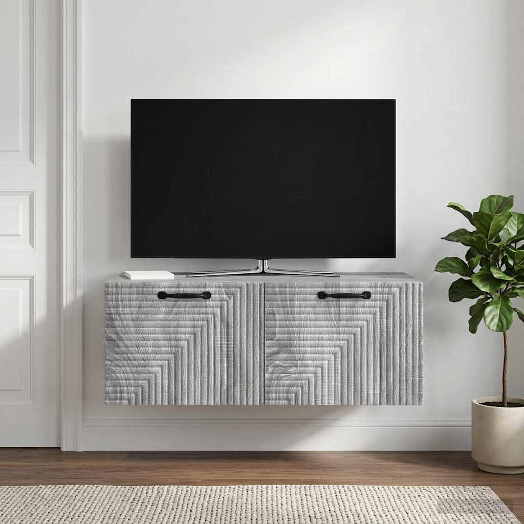 Wandbeugel TV-kast Grijs sonoma 78,5 x 41 x 30 cm Bewerkt hout