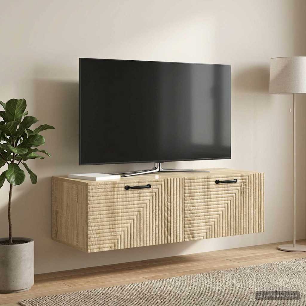 Wandbeugel TV-kast Sonoma Eiken 98 x 41 x 30 cm Bewerkt hout