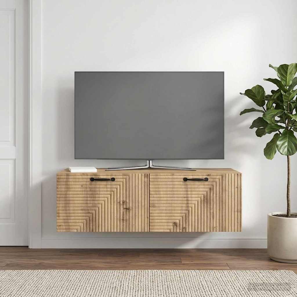 Wandbeugel TV-kast Artisanaal eiken 98 x 41 x 30 cm