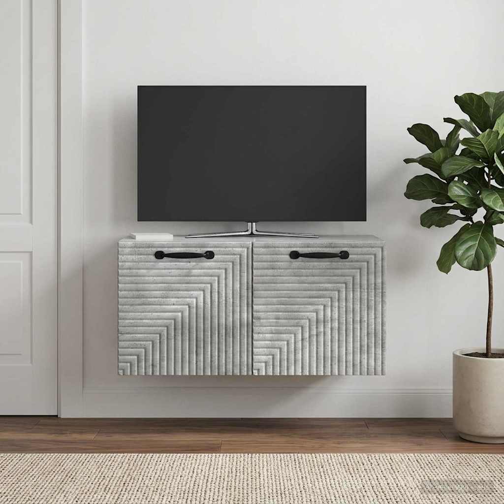 Wandbeugel TV-kast Betongrijs 59,5 x 31 x 30 cm Bewerkt hout – afbeelding 1