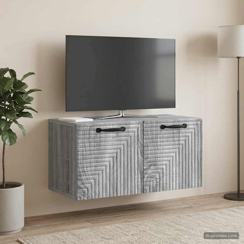 Wandbeugel TV-kast Grijs sonoma 59,5 x 31 x 30 cm Bewerkt hout