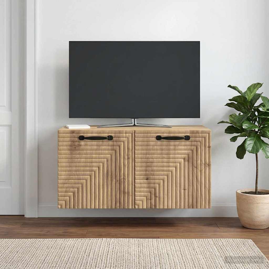 Wandbeugel TV-kast Artisanaal eiken 59,5 x 31 x 30 cm