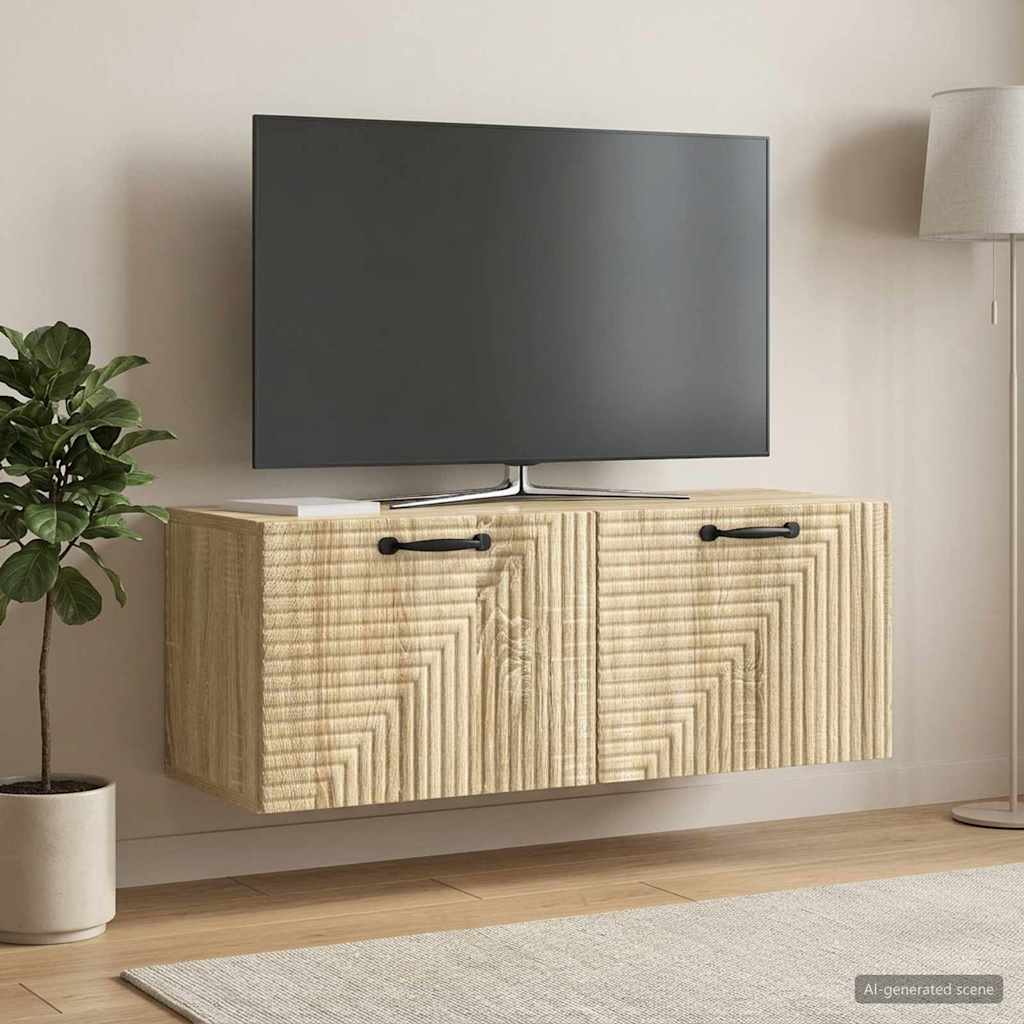 Wandbeugel TV-kast Sonoma Eiken 78,5 x 31 x 30 cm Bewerkt hout