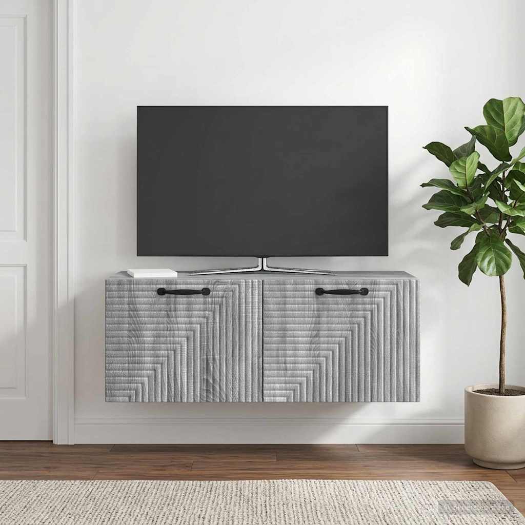 Wandbeugel TV-kast Grijs sonoma 78,5 x 31 x 30 cm Bewerkt hout