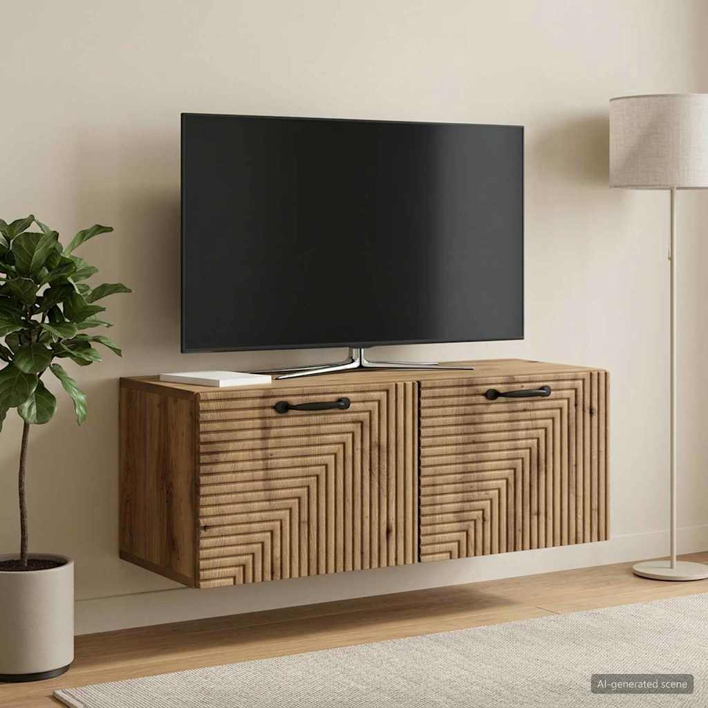 Wandbeugel TV-kast Artisanaal eiken 78,5 x 31 x 30 cm