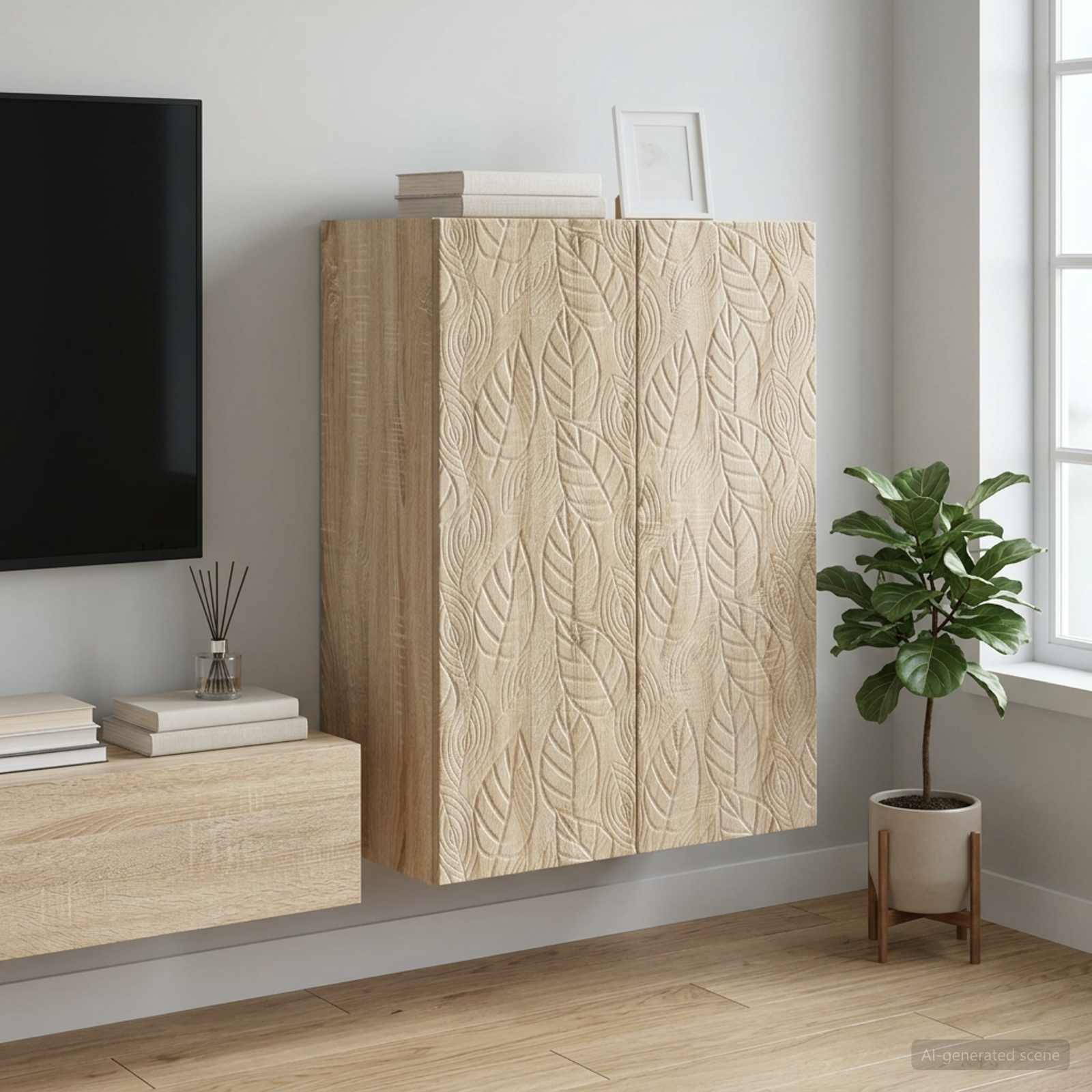 Wandkast Sonoma Eiken 66 x 34,5 x 90 cm Bewerkt hout