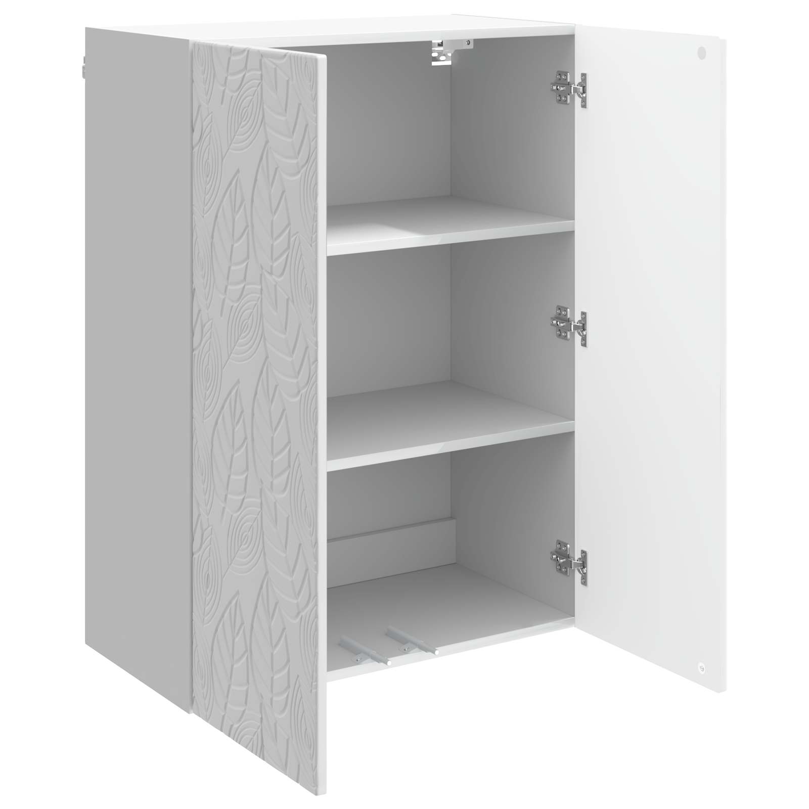Wandkast Hoogglans Wit 66 x 34,5 x 90 cm Bewerkt hout – afbeelding 3