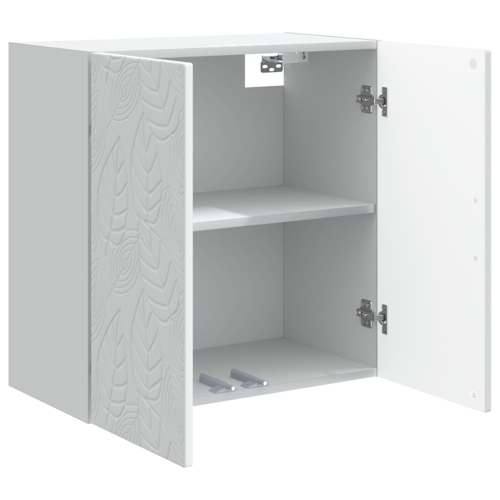 Wandkast Wit 59 x 31 x 60 cm Bewerkt hout – afbeelding 3