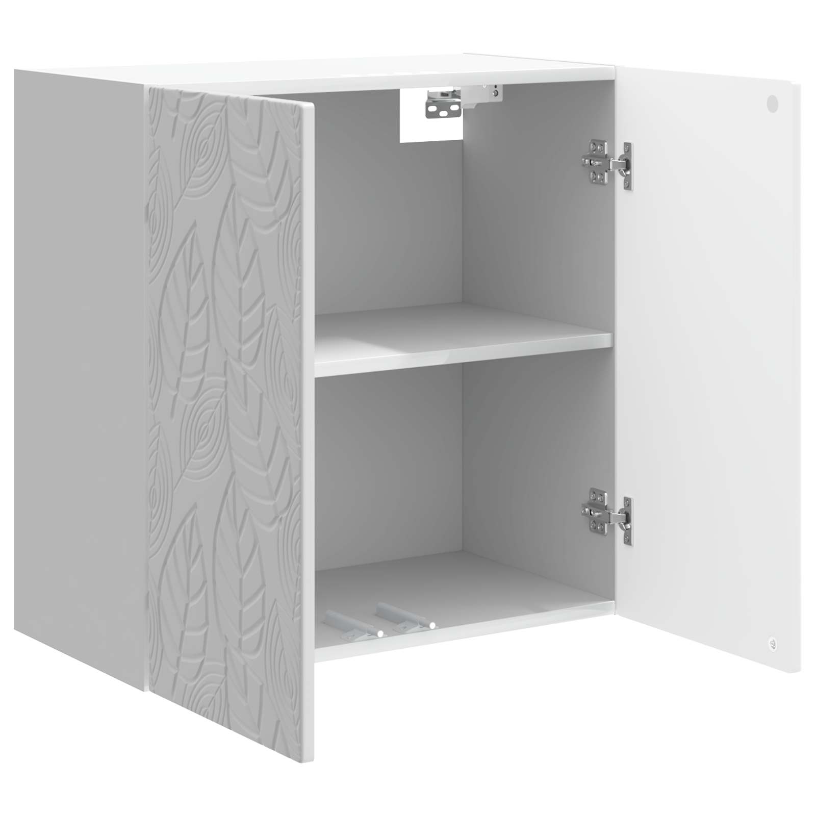 Wandkast Hoogglans Wit 59 x 31 x 60 cm Bewerkt hout – afbeelding 3