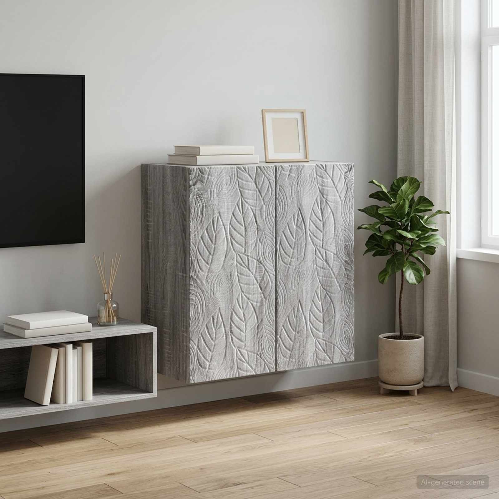 Wandkast Grijs Sonoma 59 x 31 x 60 cm Bewerkt hout – afbeelding 1