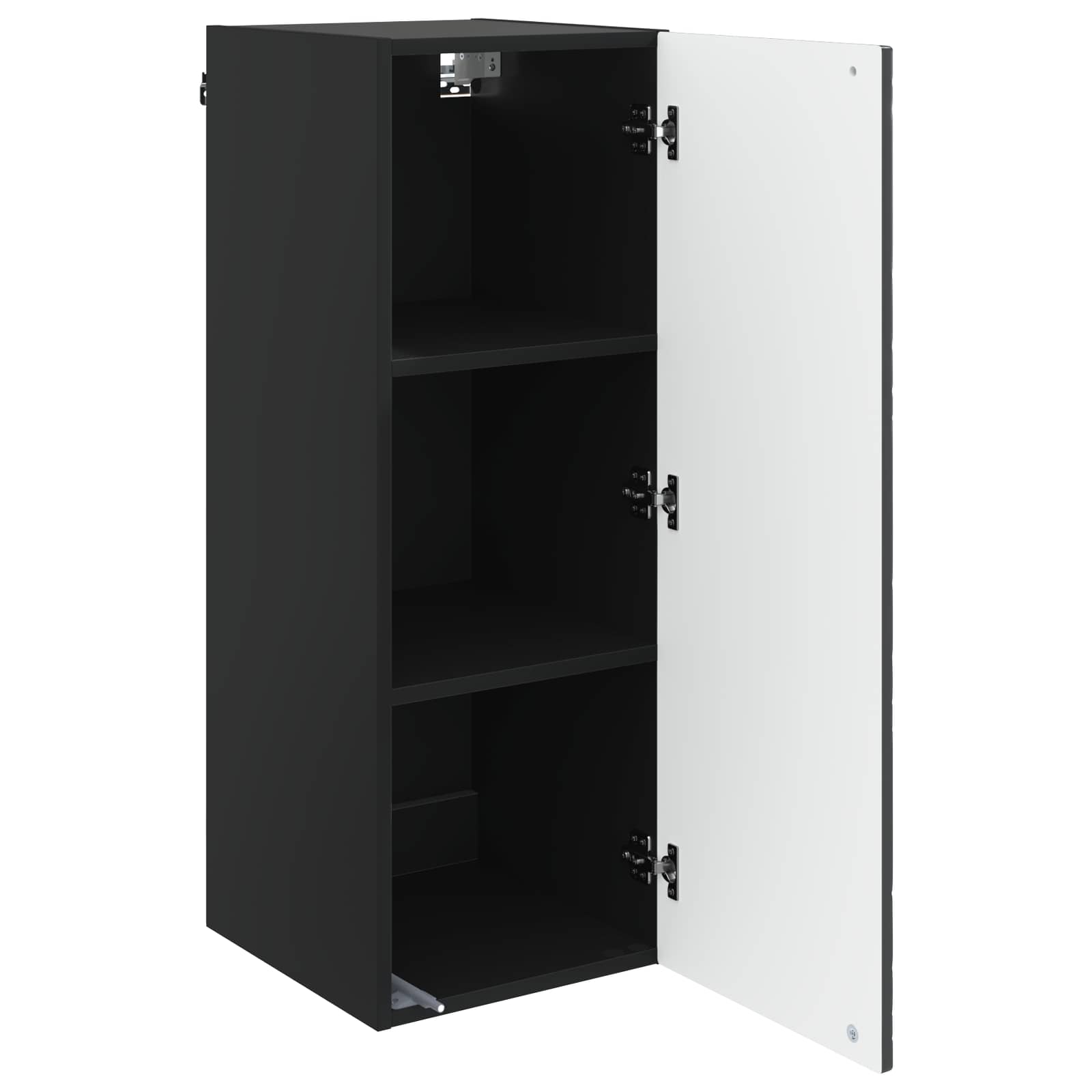 Wandkast Zwart 33 x 34,5 x 90 cm Bewerkt hout – afbeelding 3
