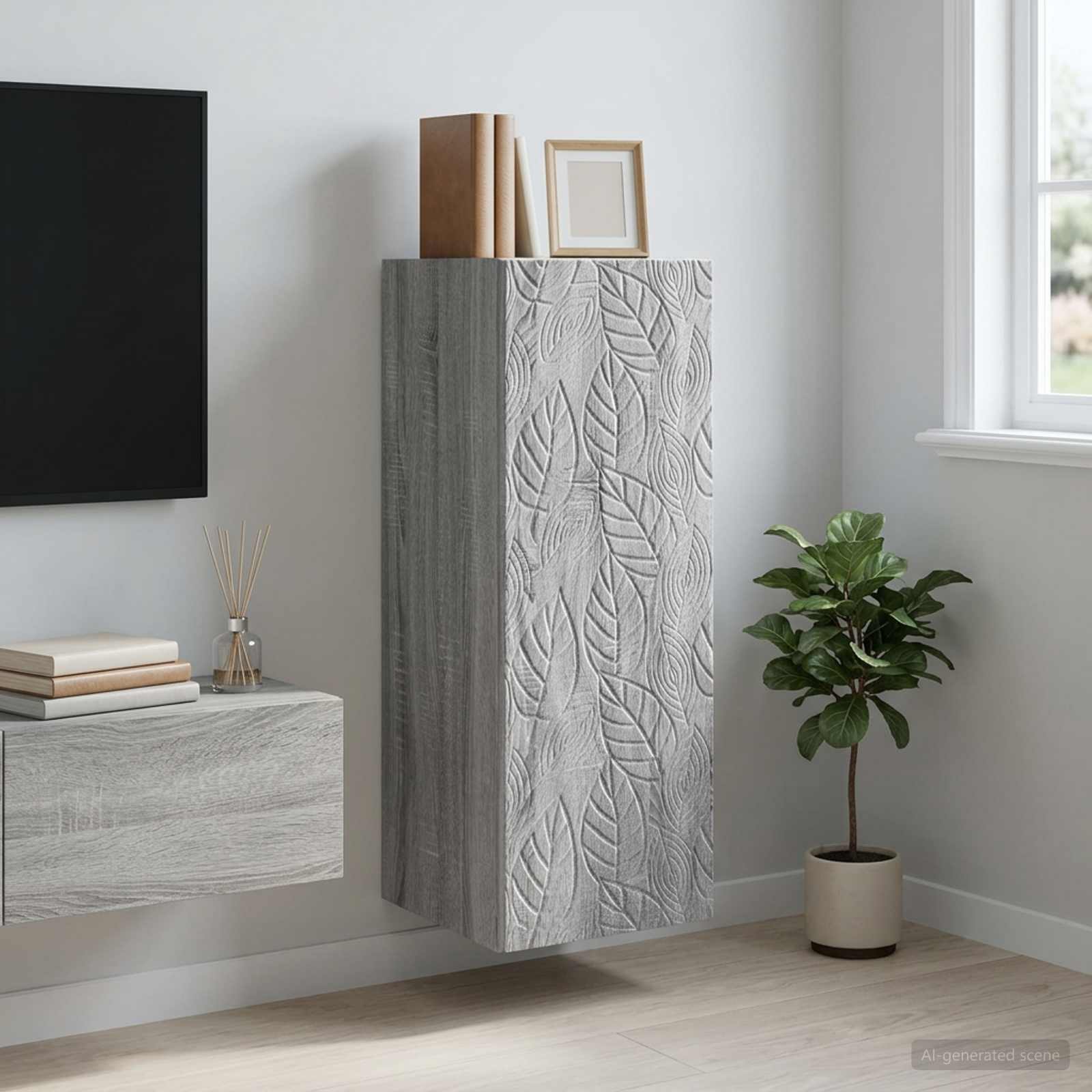 Wandkast Grijs Sonoma 33 x 34,5 x 90 cm Bewerkt hout