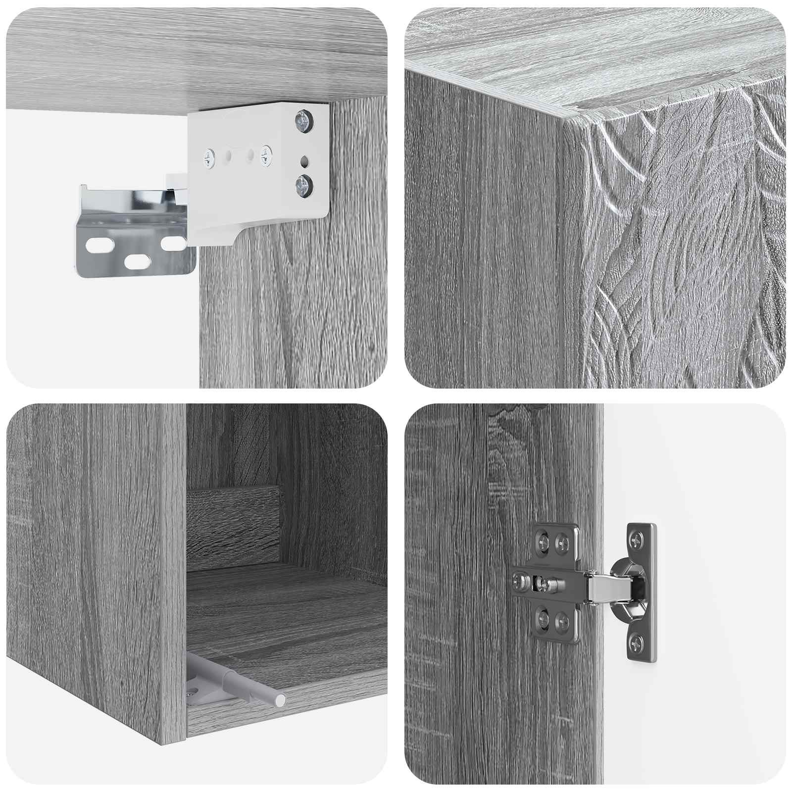 Wandkast Grijs Sonoma 33 x 34,5 x 90 cm Bewerkt hout – afbeelding 7