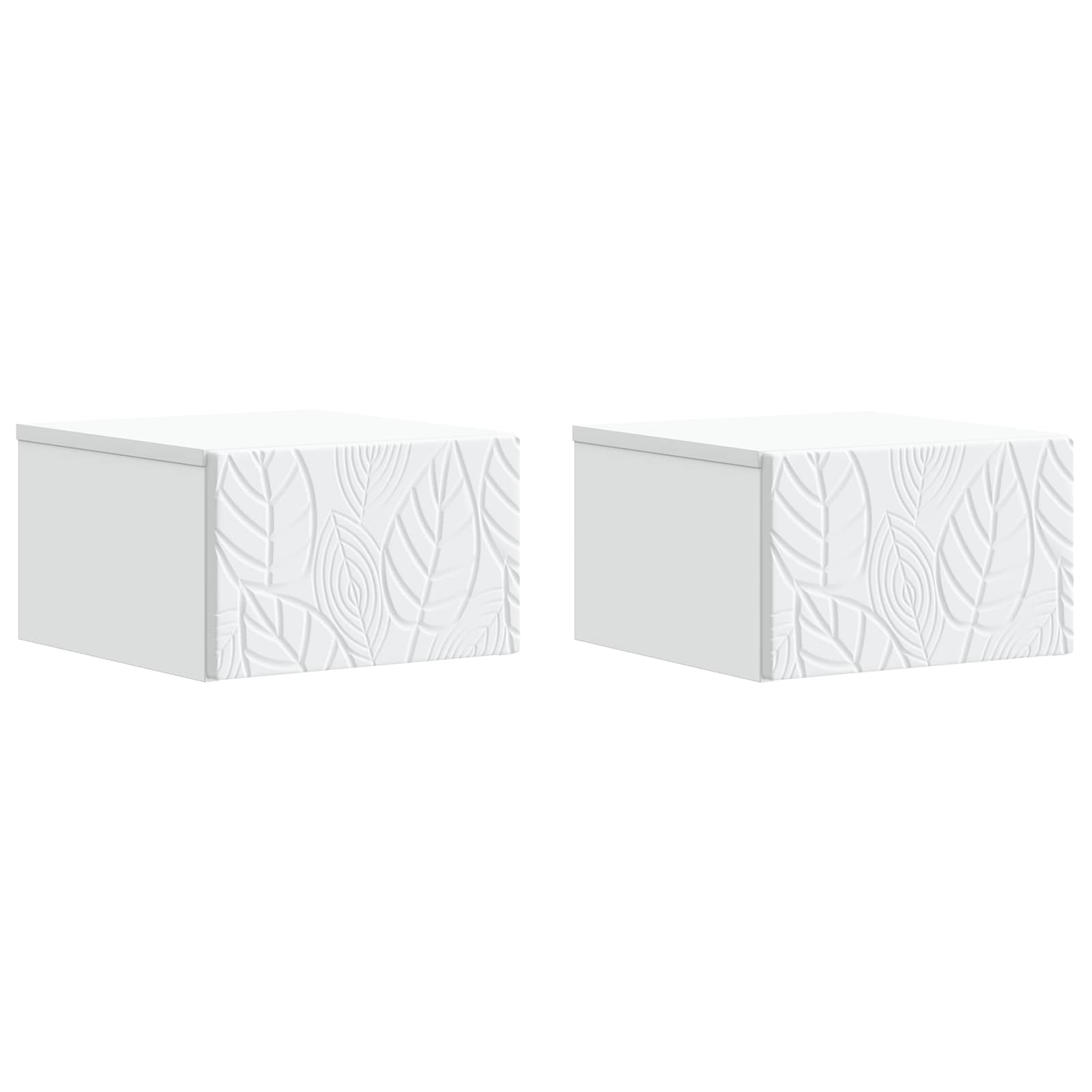 Wandmontage Zijtafel 2 pcs Wit 34,5 x 33 x 20 cm Bewerkt hout – afbeelding 2