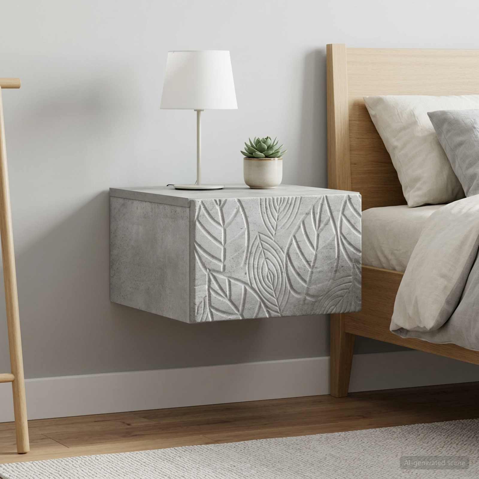 Wandmontage Zijtafel 2 pcs Betongrijs 34,5 x 33 x 20 cm – afbeelding 3