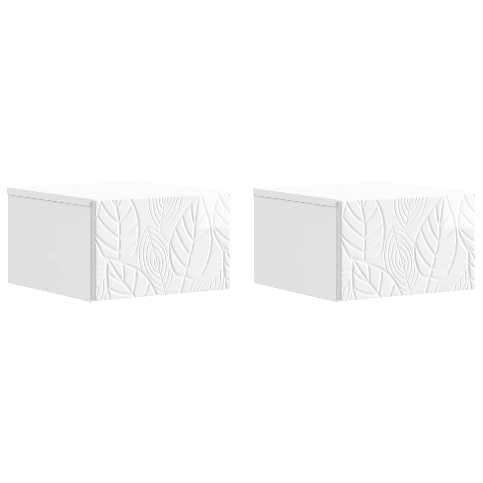 Wandmontage Zijtafel 2 pcs Hoogglans Wit 34,5 x 33 x 20 cm – afbeelding 2
