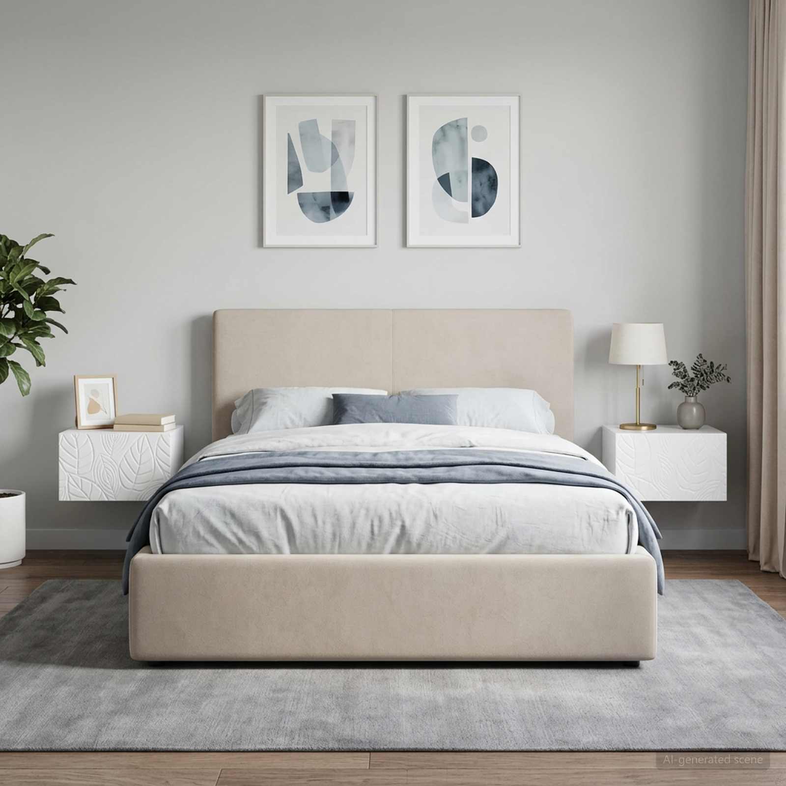 Wandmontage Zijtafel 2 pcs Hoogglans Wit 34,5 x 33 x 20 cm – afbeelding 3