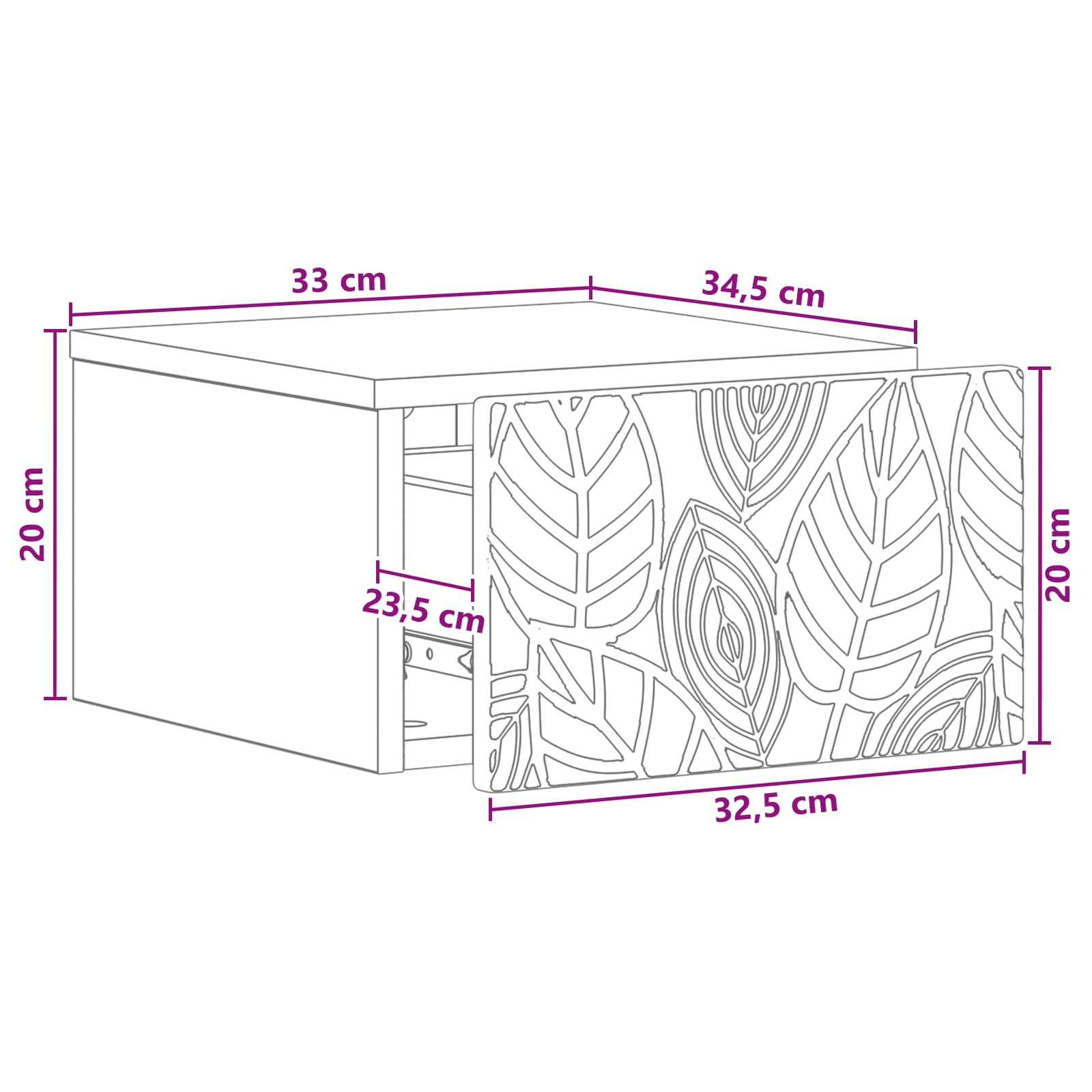 Wandmontage Zijtafel 2 pcs Gerookt eiken 34,5 x 33 x 20 cm – afbeelding 11