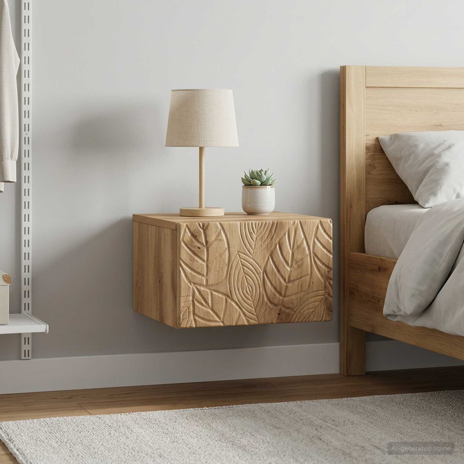 Wandmontage Zijtafel 2 st Artisanaal eiken 34,5 x 33 x 20 cm