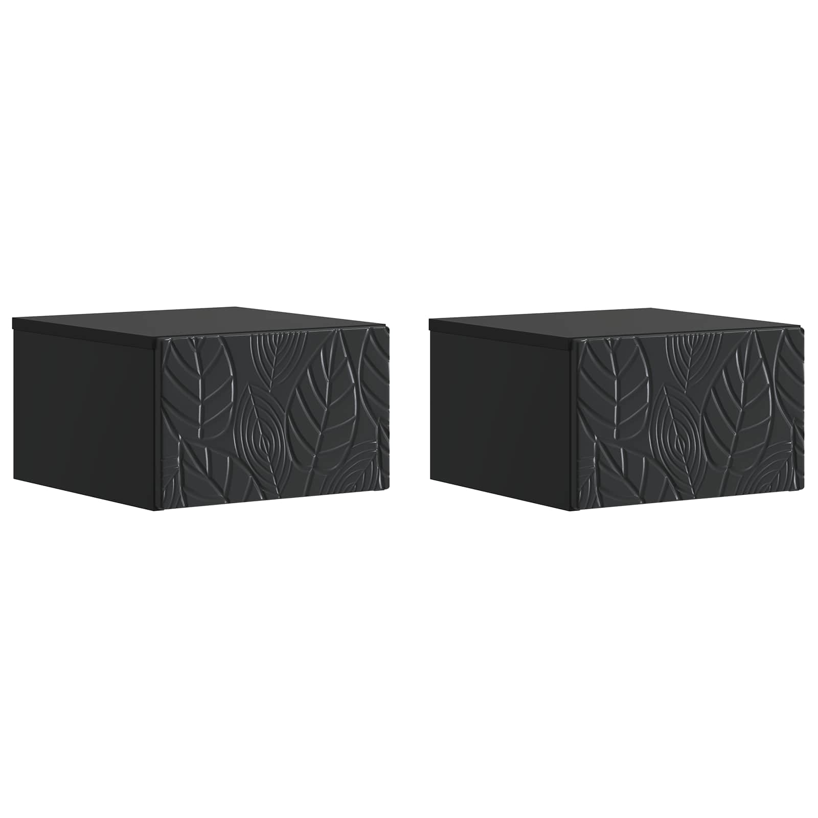 Wandbeugel Bedkast 2 pcs Zwart 49 x 34,5 x 20 cm Bewerkt hout – afbeelding 2
