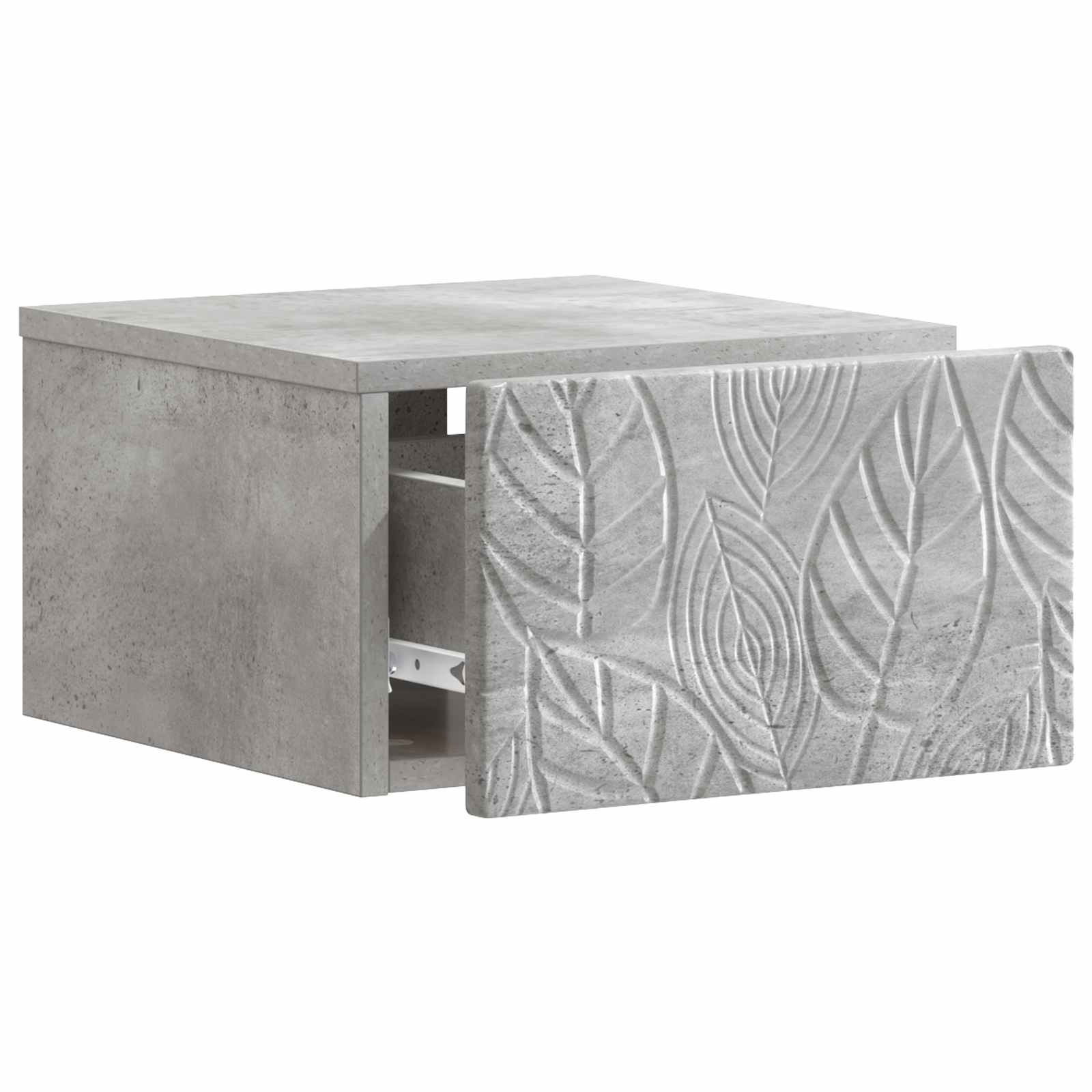 Wandbeugel Bedkast Betongrijs 49 x 34,5 x 20 cm Bewerkt hout – afbeelding 3