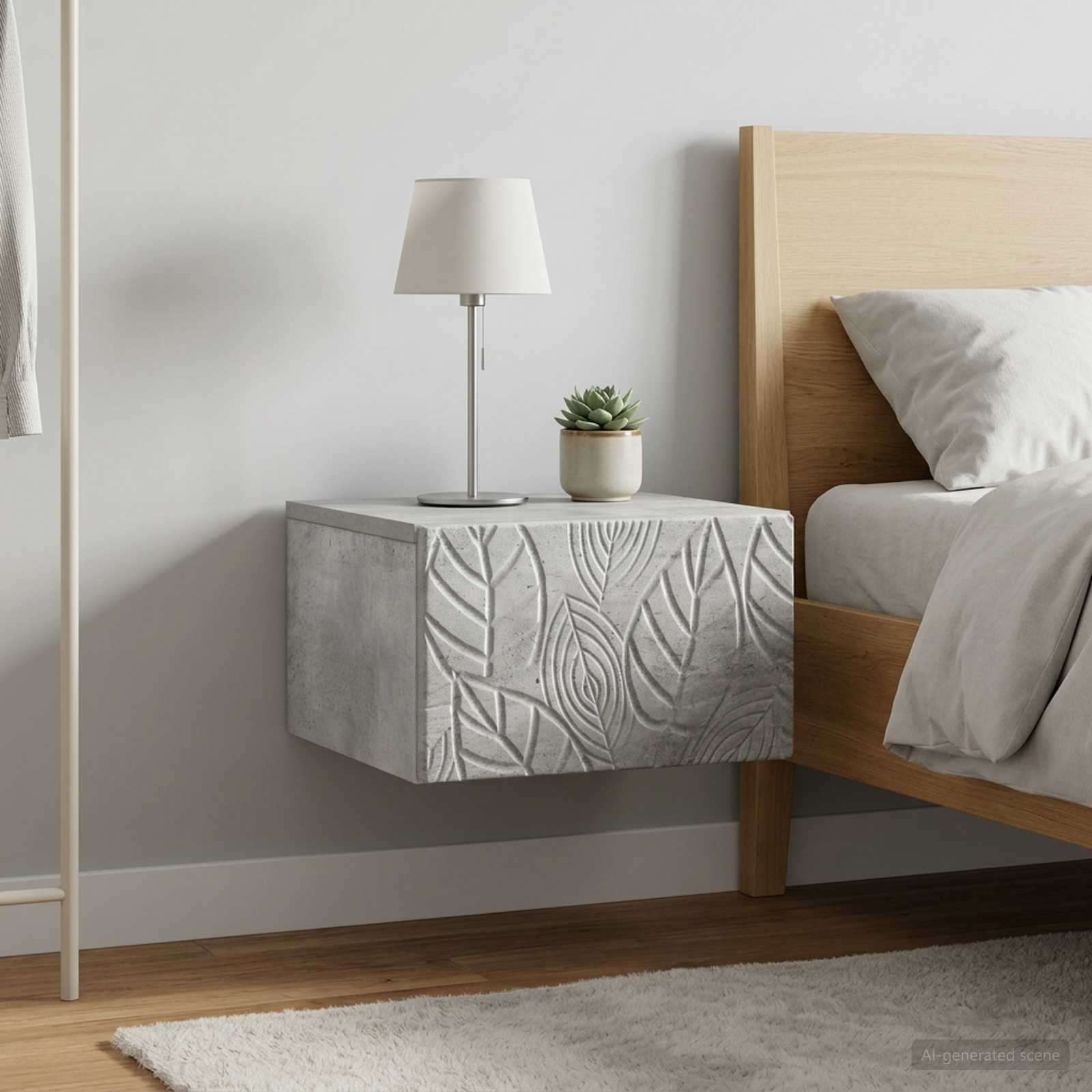 Wandbeugel Bedkast 2 pcs Betongrijs 49 x 34,5 x 20 cm – afbeelding 1