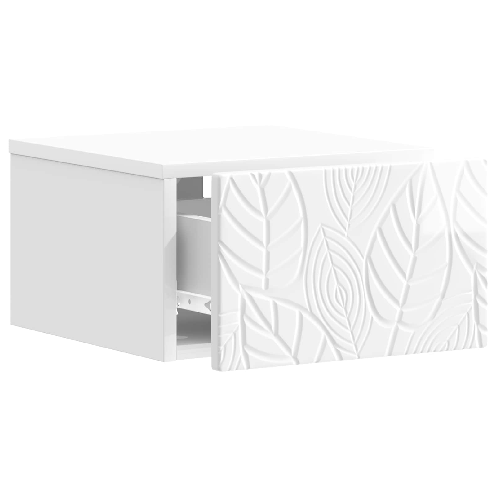Wandbeugel Bedkast Hoogglans Wit 49 x 34,5 x 20 cm Bewerkt hout – afbeelding 3
