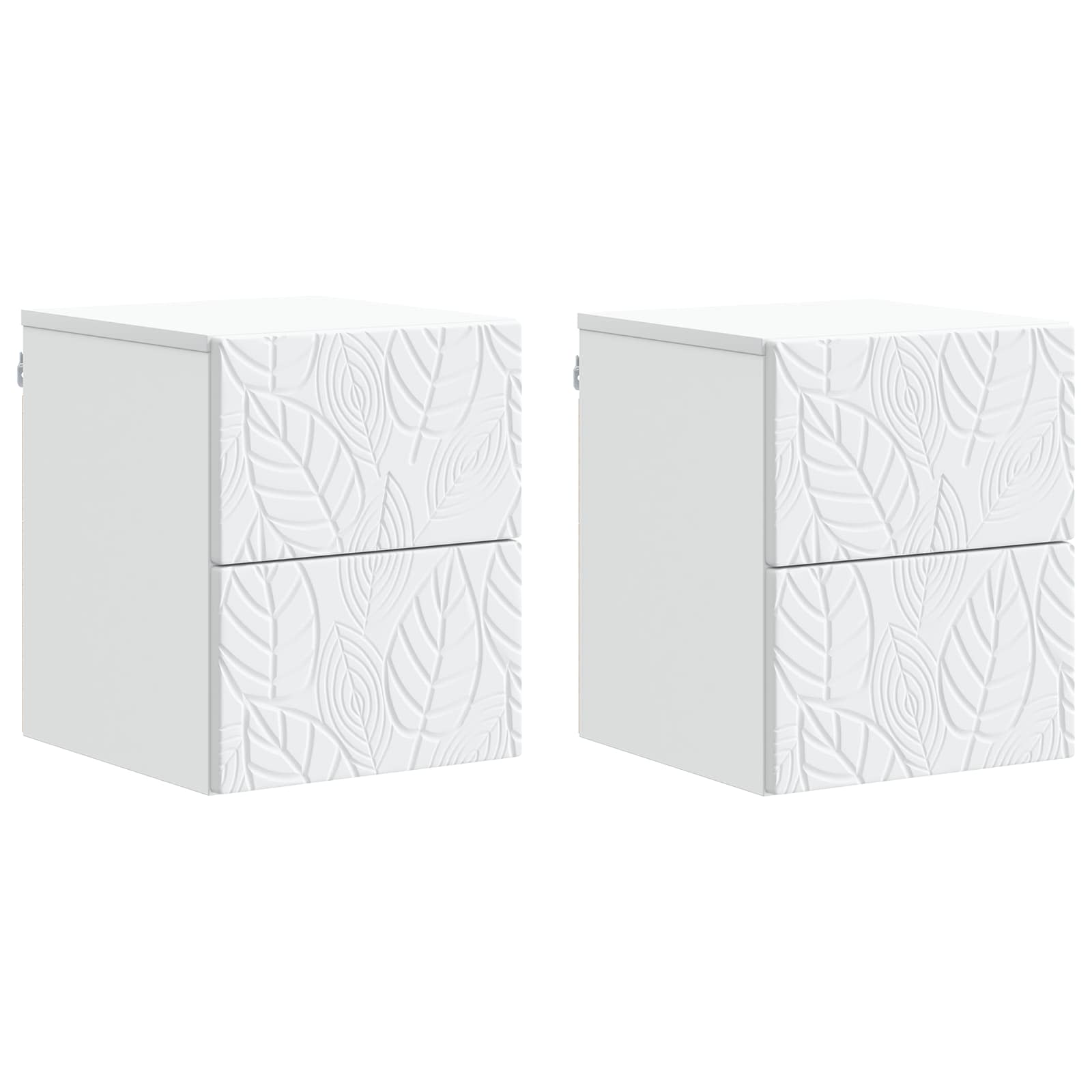 Wandbeugel Bedkast 2 pcs Wit 34,5 x 33 x 40 cm Bewerkt hout – afbeelding 2