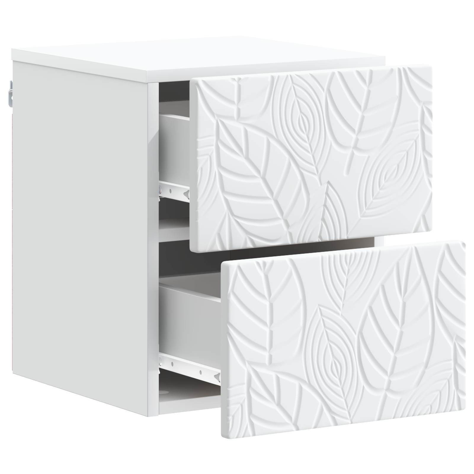 Wandbeugel Bedkast 2 pcs Wit 34,5 x 33 x 40 cm Bewerkt hout – afbeelding 5