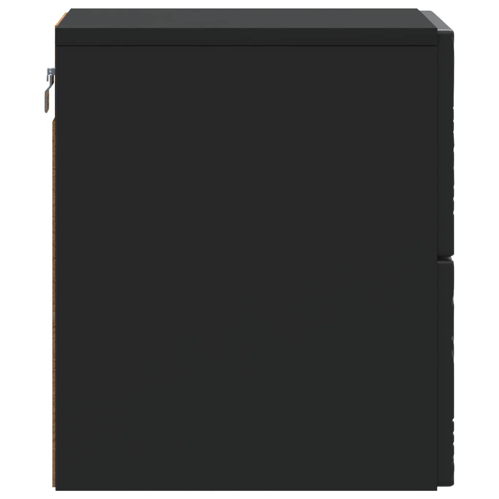 Wandbeugel Bedkast Zwart 34,5 x 33 x 40 cm Bewerkt hout – afbeelding 5